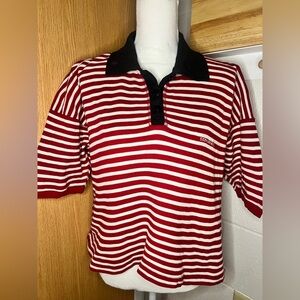 Vintage Sonia Rykiel red stripe polo shirt